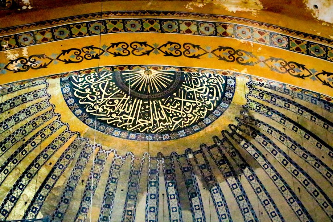 The ceilling decoration of Hagia Sophie, in Istanbul, Turkey